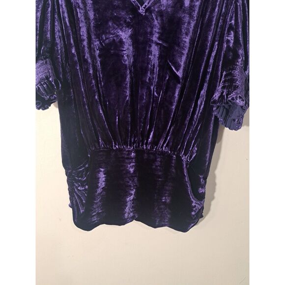 Ramy Brook Womens Medium  Ruched crush velvet Top Purple Viscose &Silk - Picture 4 of 8